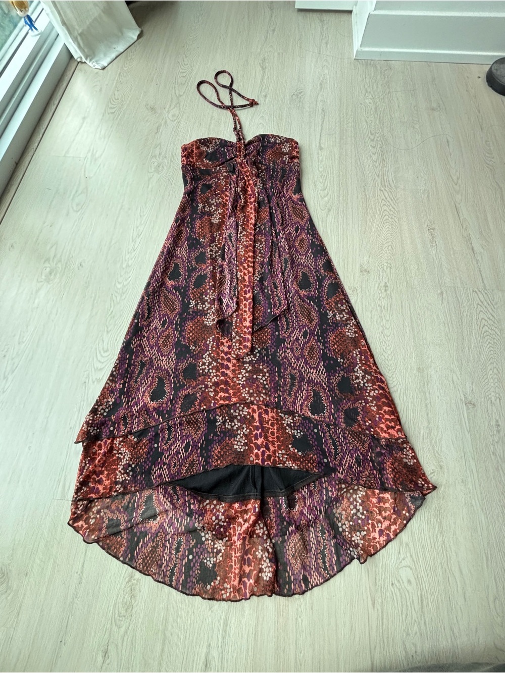 Ruby Rox Strapless Halter High-Low Midi Dress